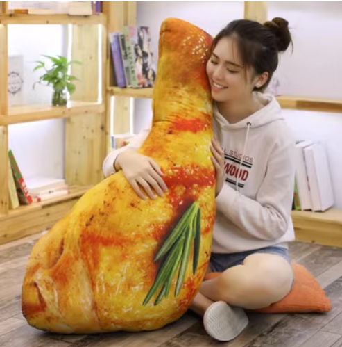 2024 Hot Selling Popular Designs Chicken Leg Plush Toys Stuffed Food Toys Customized Cartoon Food Cushion For Room Decoration