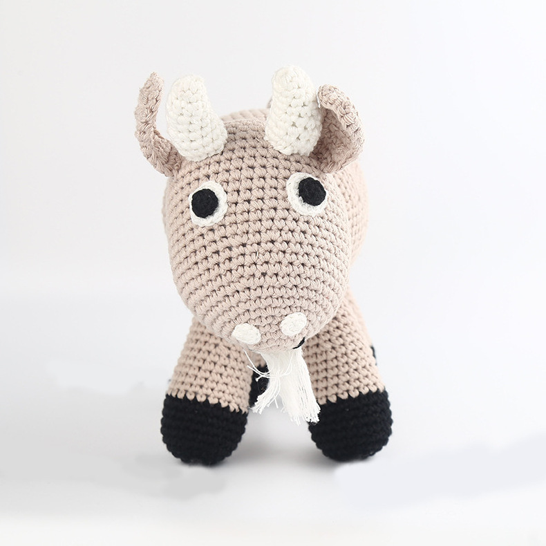 CE/ASTM 2024 Soft Stuffed Toys Crochet Toys Handmade Amigurumi Toys Crochet Animals Cute Bull For Children Gift