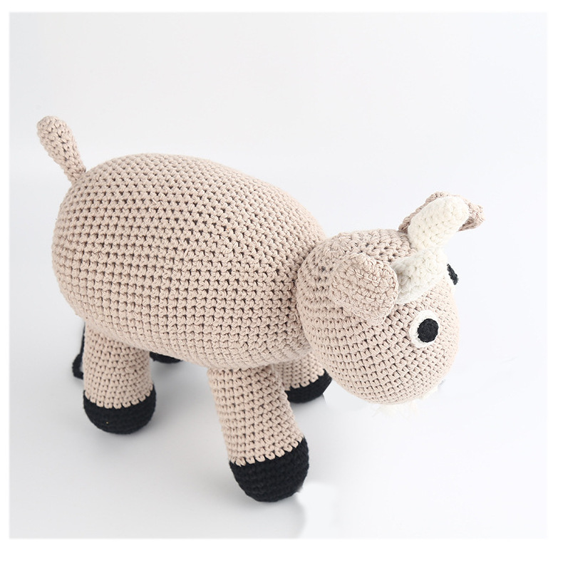 CE/ASTM 2024 Soft Stuffed Toys Crochet Toys Handmade Amigurumi Toys Crochet Animals Cute Bull For Children Gift