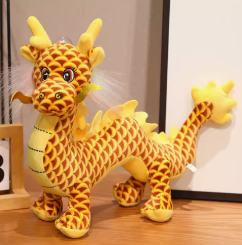 CE/ASTM 2024 Trending New Arrival Customized Chinese Dragon Toys Fluffy Animal Stuffed Plushies Dragon Souvenir Toys