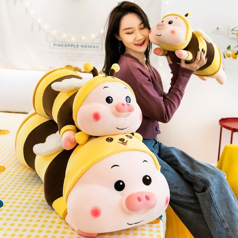 CE/ASTM 2024 Wholesale Customized Plush Bumble Bee Piggy Toys Stuffed Animals Toys Plushies Cute Fluffy Pig Comforting Baby