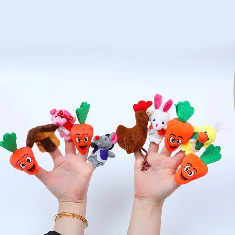 Factory Cheap Price Funny Zodiac Animal Finger Puppets Cute Duck Rabbit  Finger Puppets Toys for Kids