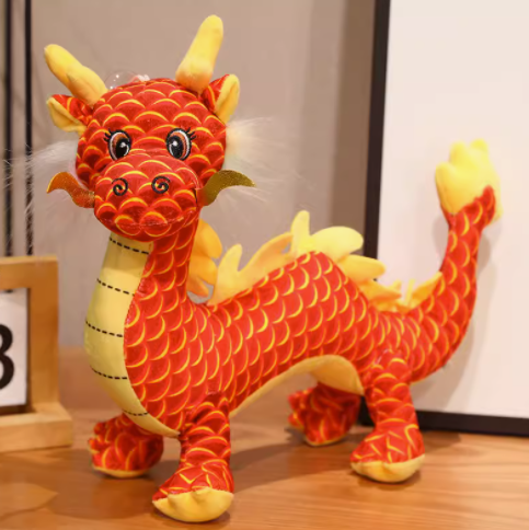 CE/ASTM 2024 Trending New Arrival Customized Chinese Dragon Toys Fluffy Animal Stuffed Plushies Dragon Souvenir Toys