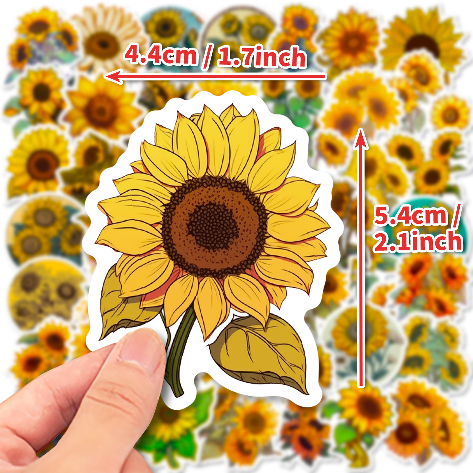 Sunflower stickers for children's stationery box decoration, pastoral style, creativity and beautification of sunflower stickers