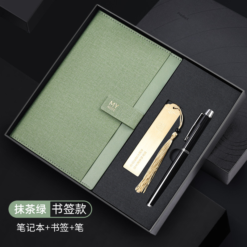 High end Business Gift Box Three piece Set A5 Notebook+Bookmark+Signature Pen Company Anniversary Gift