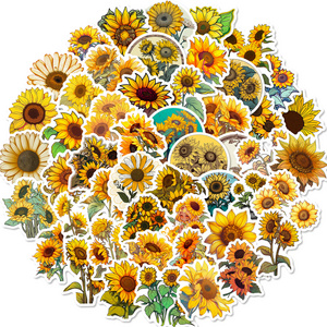 Sunflower stickers for children's stationery box decoration, pastoral style, creativity and beautification of sunflower stickers