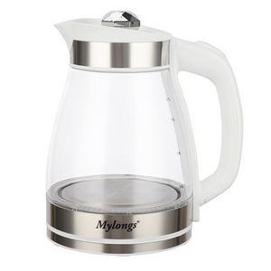 Mylongs food grade glass electric bottle 1.7L 220V warmer electric kettle led manufacturer modern electric Kettle