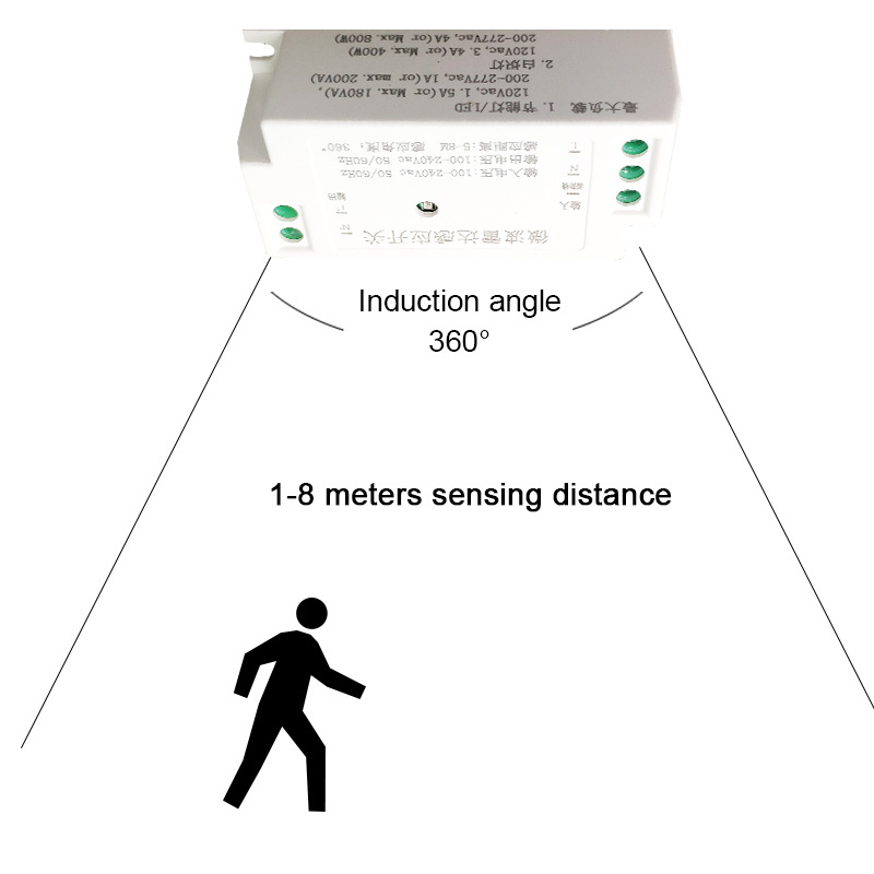 110V 220V Microwave Sensor Switches Radar Induction Automatically Ceiling 360 Degree 8M Occupancy Sensor module  Wall Switch