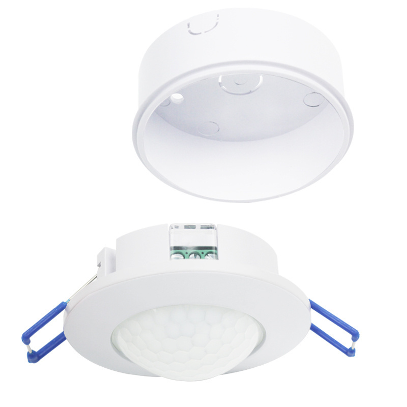 Embedded ceiling mount adjustable 360 degree round automatic PIR infrared detector human body motion sensor smart light switch