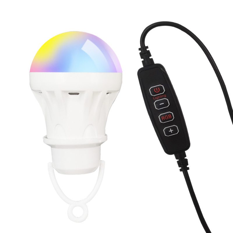 5W USB Rechargeable LED Color Smart Bulb outdoor Camping Lamp Adjustable Changing color Party LED Light RGB Bulb