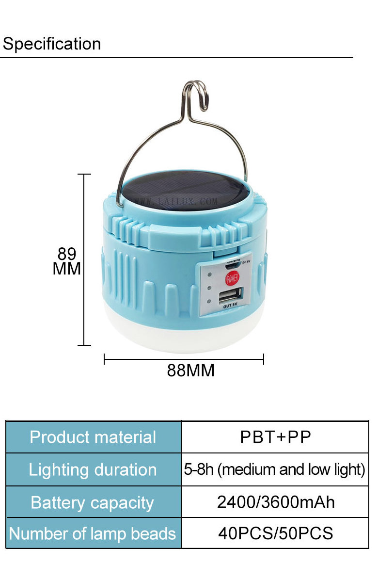 30W Super Bright Solar LED Bulbs Outdoor lighting USB Rechargeable Portable Waterproof Emergency Lamp Led Camping Lights