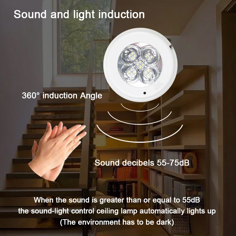 AC220V Modern round Smart Sound Activate motion Sensor Ceiling mounted voice induction indoor LED ceiling light