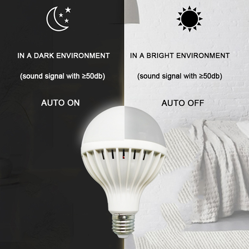 E27 3W 5W 7W 9W 12W Voice control sound sensor led bulb for stairs corridors bathrooms led sound sensor light bulb