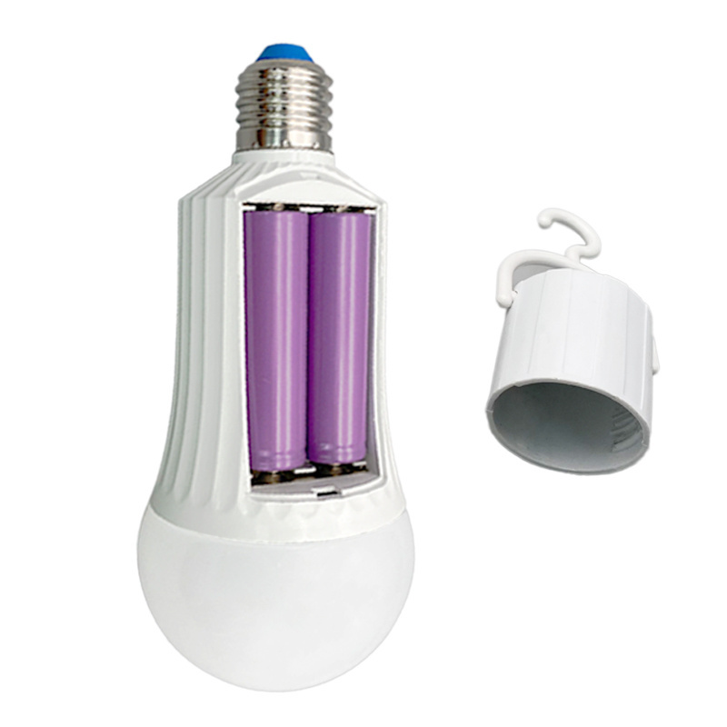 E27 18W Portable led emergency bulb rechargeable light Outdoor Camping with removable dual Battery emergency LED Bulb