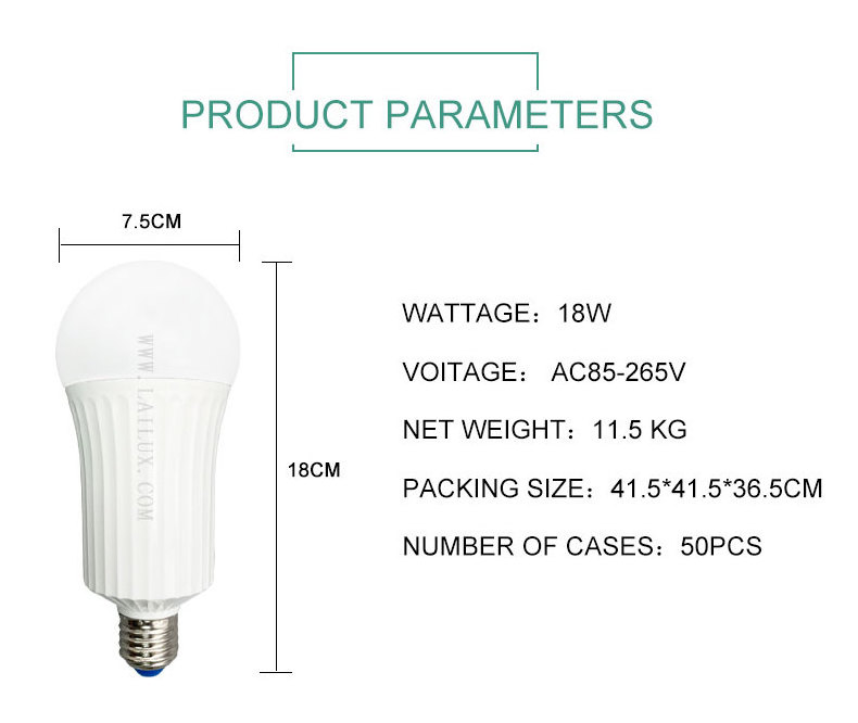 E27 18W Portable led emergency bulb rechargeable light Outdoor Camping with removable dual Battery emergency LED Bulb