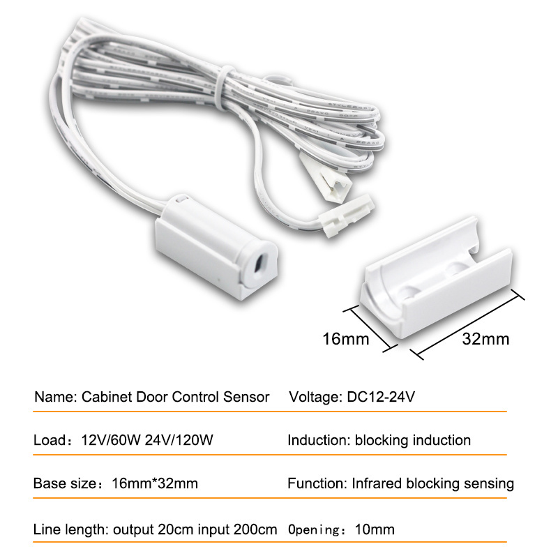 DC12V/24V Smart door sensor for cabinet closet led strip light touchless Infrared Proximity Sensor Switch