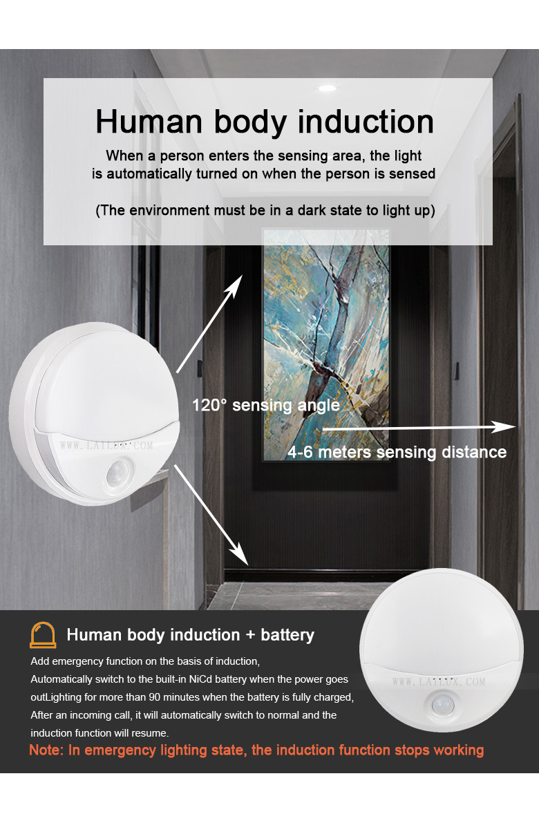 12W Outdoor IP65 waterproof Round PIR Motion Sensor LED Ceiling Light Corridor Emergency PIR sensor led wall light