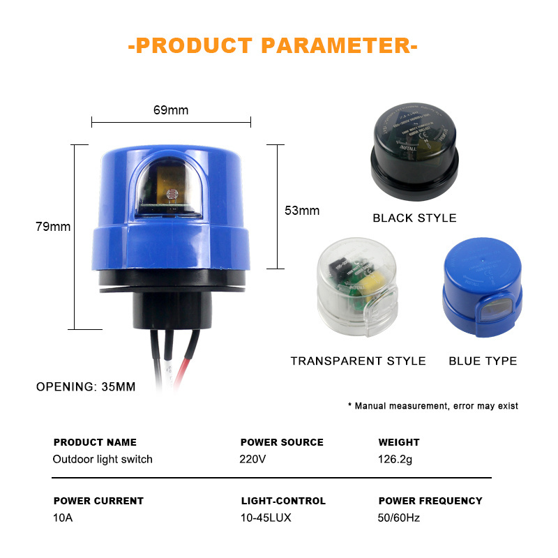 AC105-305V 10A Photocell Sensor For Outdoor street Light daylight Dusk to dawn photocontrol Sensor Switch