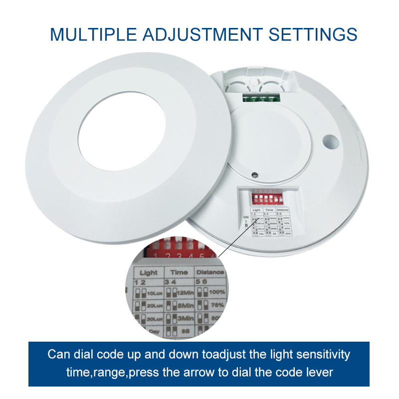 AC220V 5.8GHz 360 Degree ultra thin microwave radar motion sensor LED light Ceiling Surface Mounted microwave motion sensor