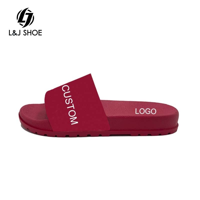 L&J Shoe Slippers Unisex Oem Custom Black Slides Footwear Rubber Men Slippers Slipper Rubber Sole Sheet Custom Slides Sandals