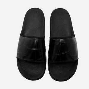 L&J Shoe Custom Logo Slide Sandals With PVC Rubber New Sole Low MOQ Men Slippers Big Size Men Slide Slipper