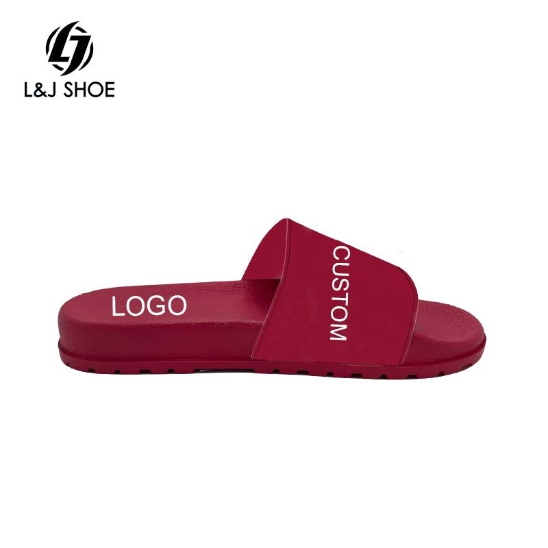 L&J Shoe Slippers Unisex Oem Custom Black Slides Footwear Rubber Men Slippers Slipper Rubber Sole Sheet Custom Slides Sandals