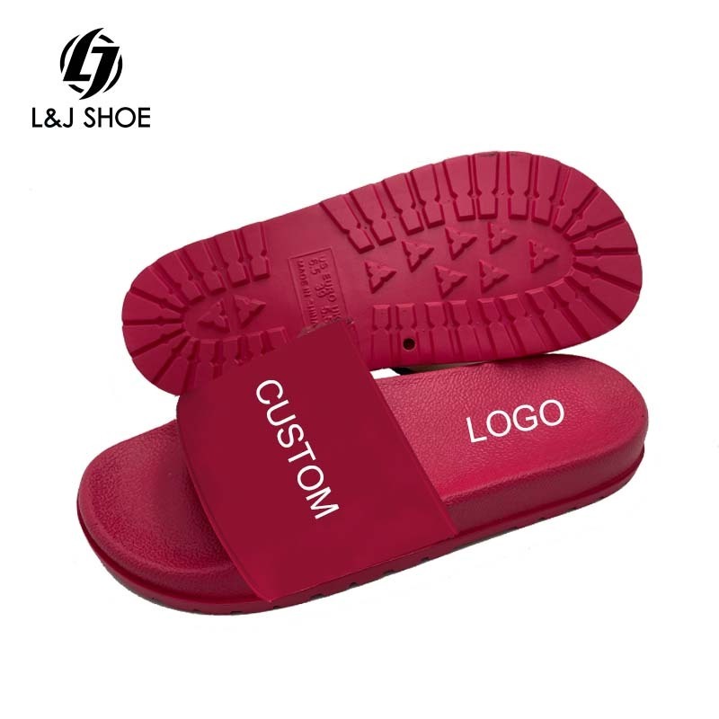 L&J Shoe Slippers Unisex Oem Custom Black Slides Footwear Rubber Men Slippers Slipper Rubber Sole Sheet Custom Slides Sandals