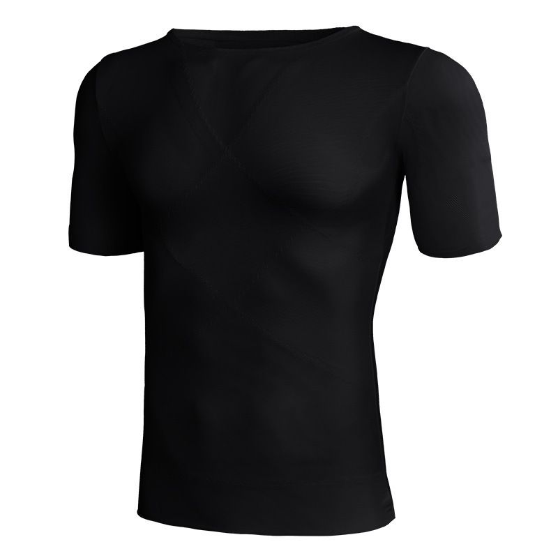 NY043 Breathable Mesh Tight New Strong Compression Body Shaping Vest Men's Body Shaping Shirt