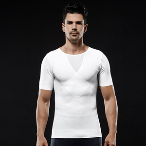 NY043 Breathable Mesh Tight New Strong Compression Body Shaping Vest Men's Body Shaping Shirt