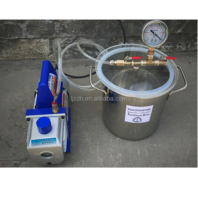 5 Gallon 20L 304 stainless steel vacuum Defoaming Barrel   AB glue mold defoaming resin silicone, crystal glue degassing chamber