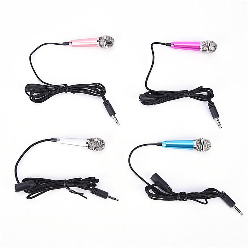 Portable 3.5mm Stereo Studio Mic KTV Karaoke Mini Microphone For Cell Phone Laptop PC Desktop