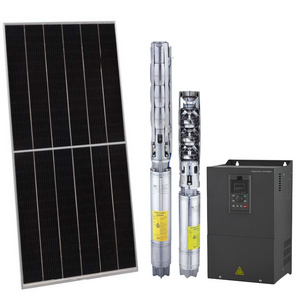 For domestic water supply 5kw solar water pump system integrated high head high flow solar drilling deep well irrigation pump