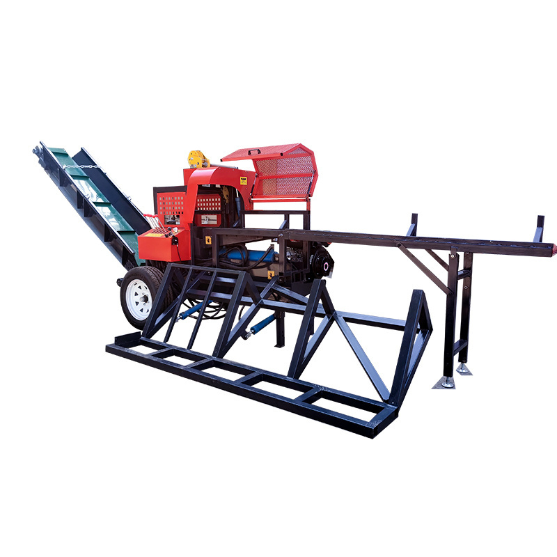 new designed gasoline 35t 600mm diameter firewood processor combined saw splitter with log lift