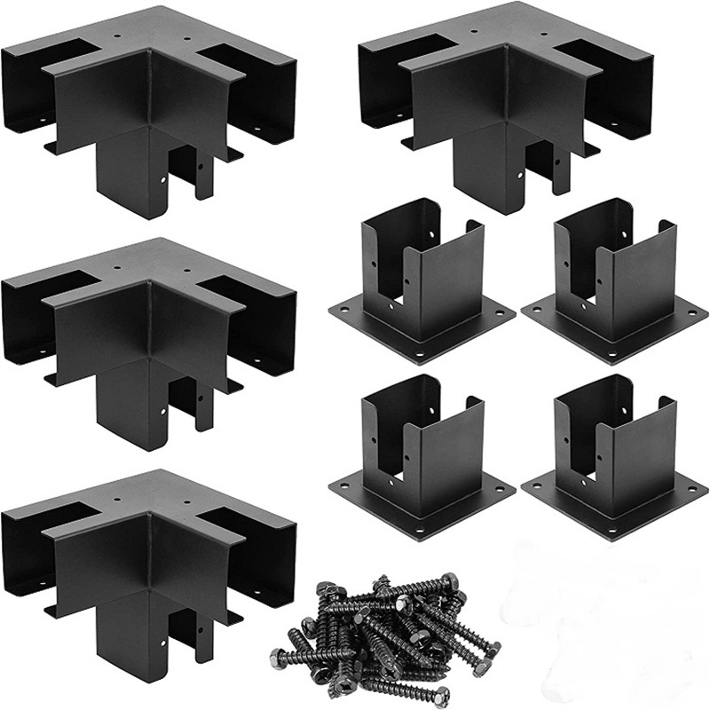 Slanted Roof Pergola DIY Bracket kit with Screws for Wood Beams Durable Steel Pergola Kit