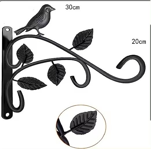 12 Inches Swivel Plant Hangers Outdoor 2 Pack Black Iron Plant Hanging Hook Bracket