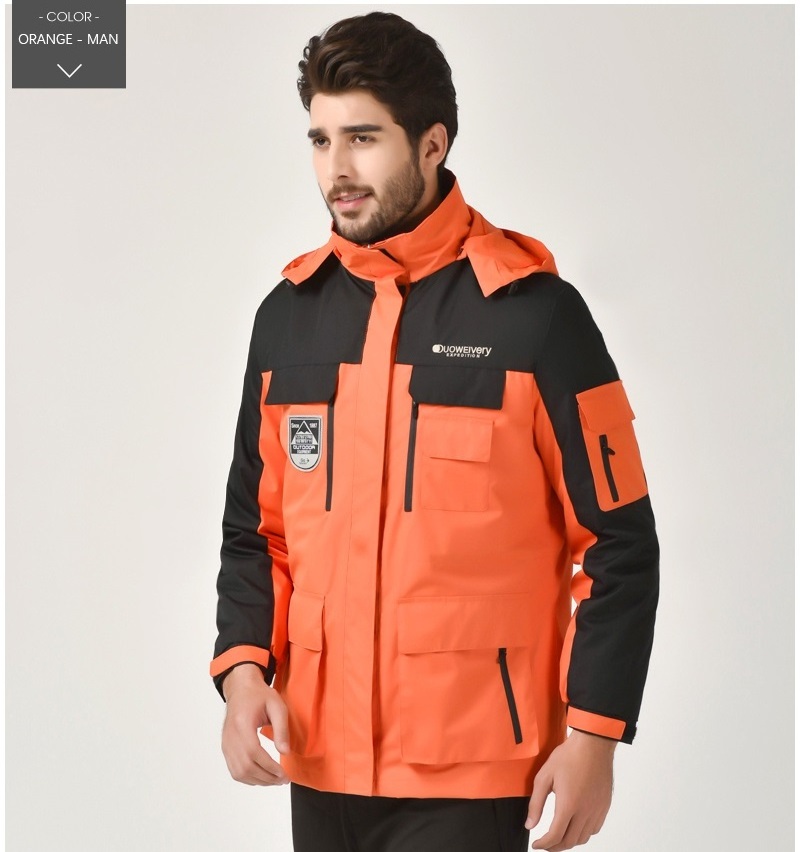 High Quality Mens Three In One Outdoor Thick Windbreaker Winter Motorcycle Mountain Climbing Jacket