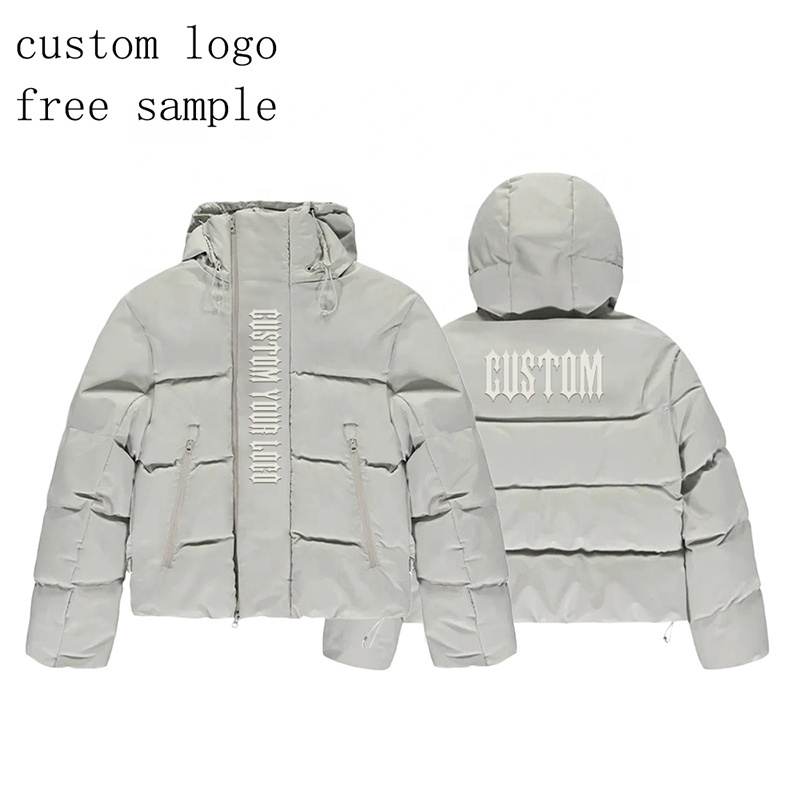 Custom Plus Size Hood Windbreaker Thick Short Trapstar Puffer Winter Men's Fur Down Cost Jacket