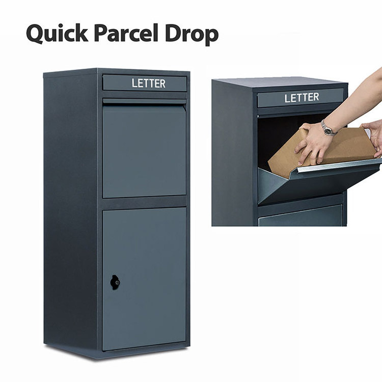 steel home waterproof courier wall mounted anti-theft large metal post mail letter cabinet delivery drop parcel box outdoor