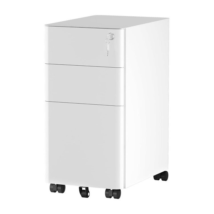 A4/Letter/Legal Compact Slim Portable File Office Storage Cabinet 3 Drawer Metal Filing Drawers with Keys