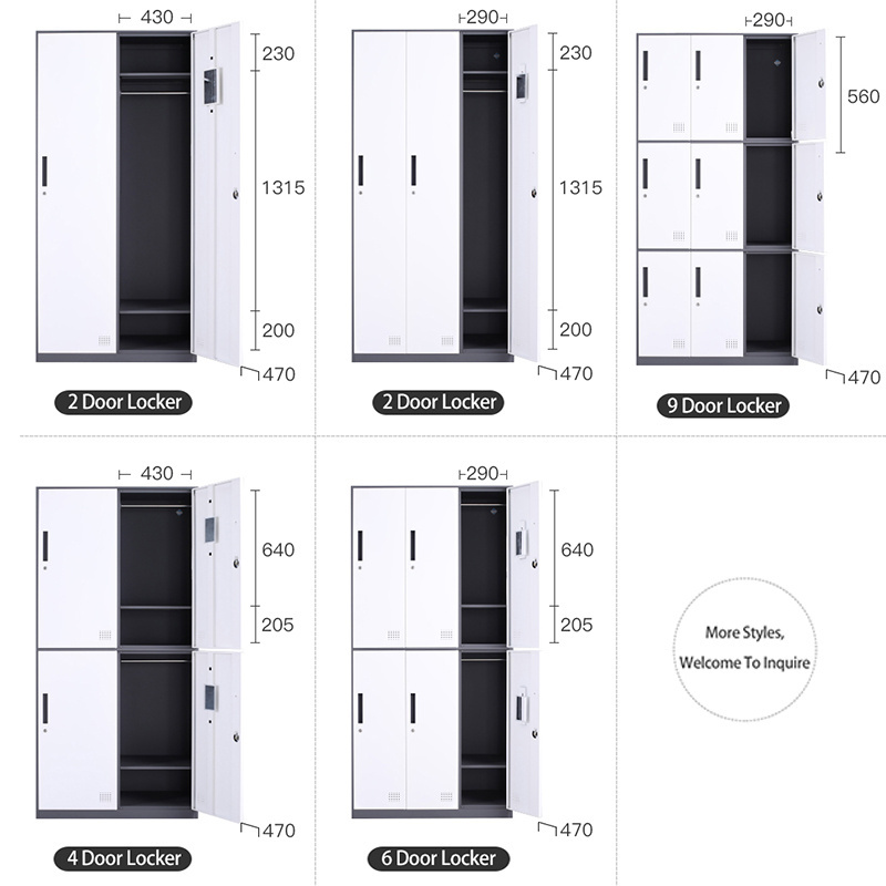 9 Door Steel Hostel Locker Change Room Storage Cabinet Metal Gym Staff Locker For Sale