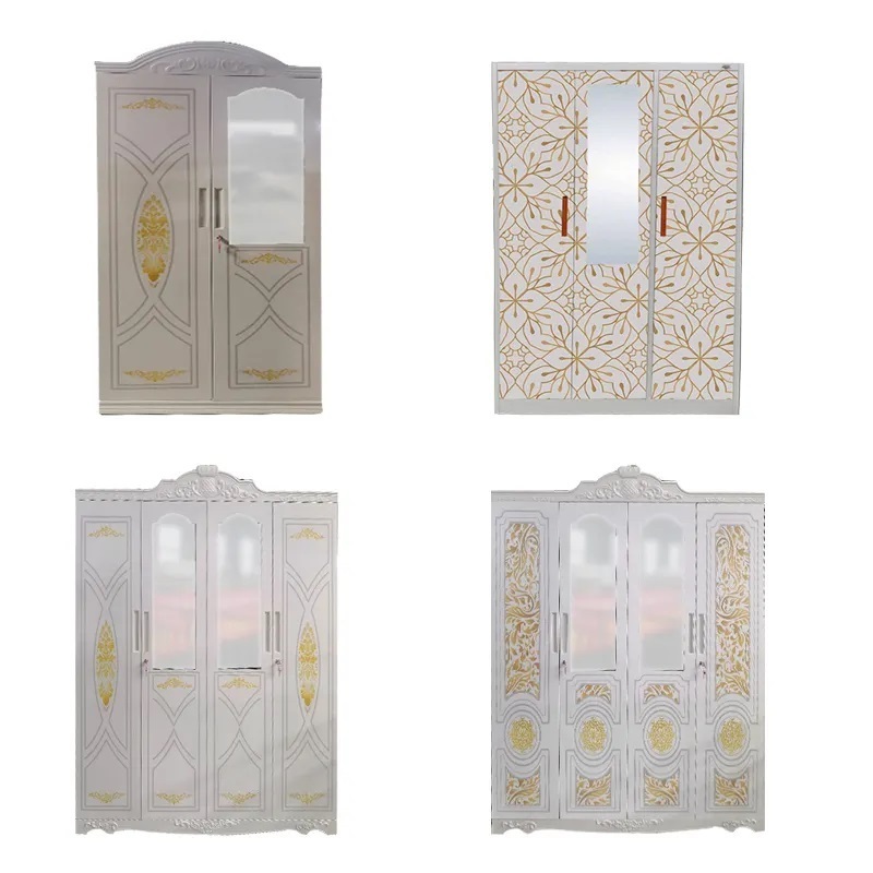 Wardrobe Clothes Organizer Metal Closet Wardrobe Sliding Door Clothes Storage Almirah Cupboard With Mirror