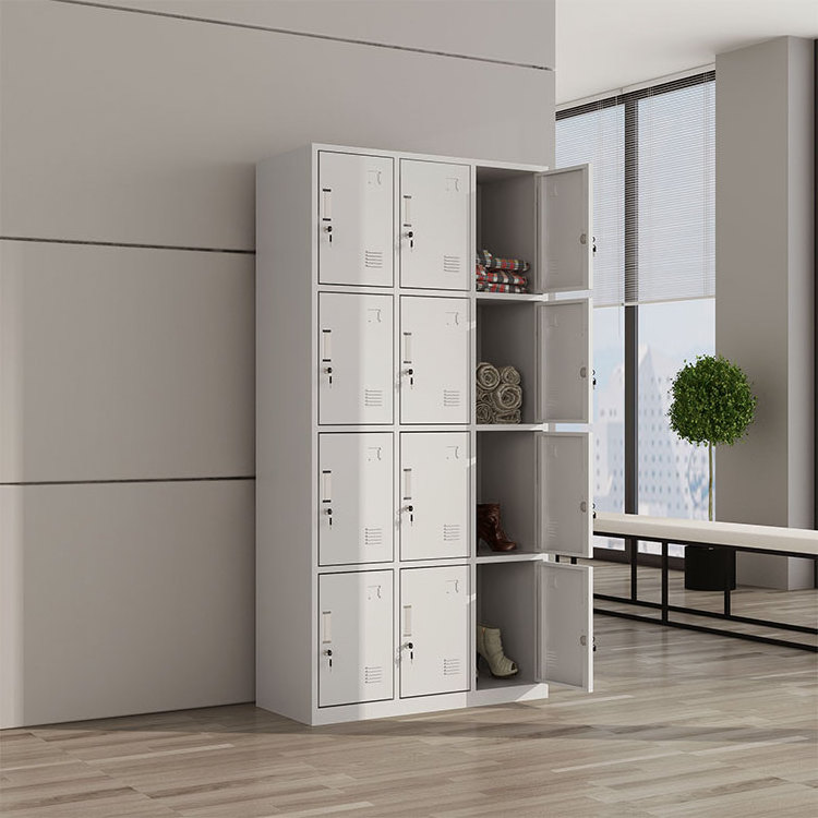 Metal Mini Lockers 12 Doors Staff Clothes Storage Metal Locker Changing Room Gym Lockers