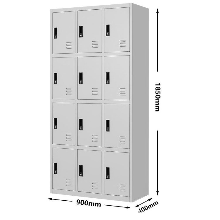 Metal Mini Lockers 12 Doors Staff Clothes Storage Metal Locker Changing Room Gym Lockers