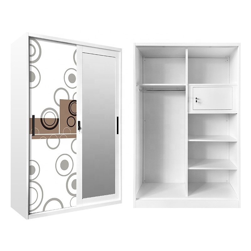 simple hostel printed balcony home bedroom door almirah designs outdoor indoor closet cabinet steel clothes metal wardrobe