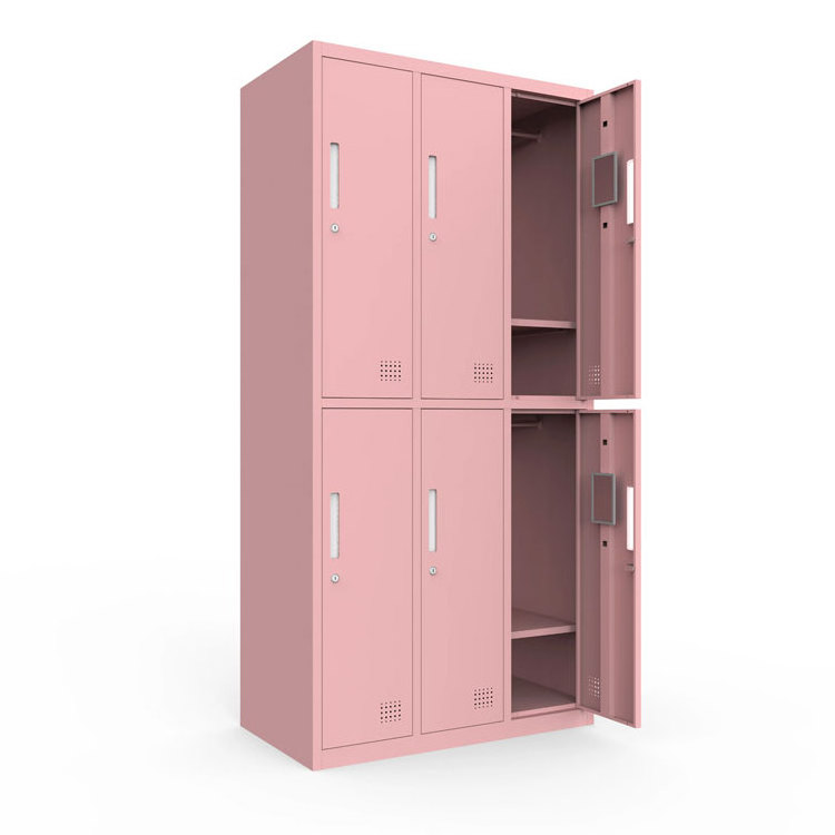 clothes home school student pink green room gym office 12 door wholesale wardrobe storage employees steel cabinet metal lockers