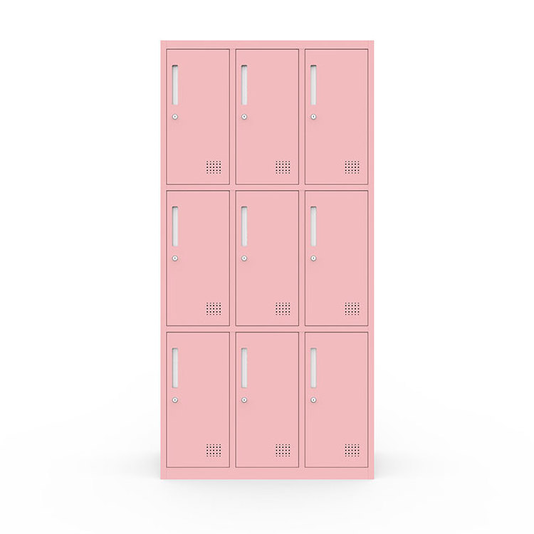 clothes home school student pink green room gym office 12 door wholesale wardrobe storage employees steel cabinet metal lockers