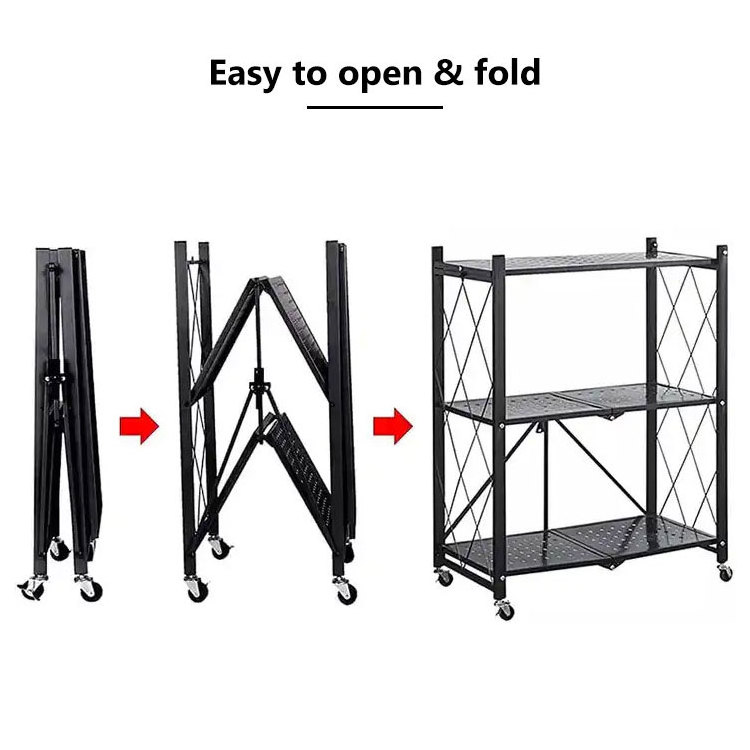 foldable home clothes store supermarket 5 tier heavy duty metal display bathroom kitchen steel storage stacking racks shelves