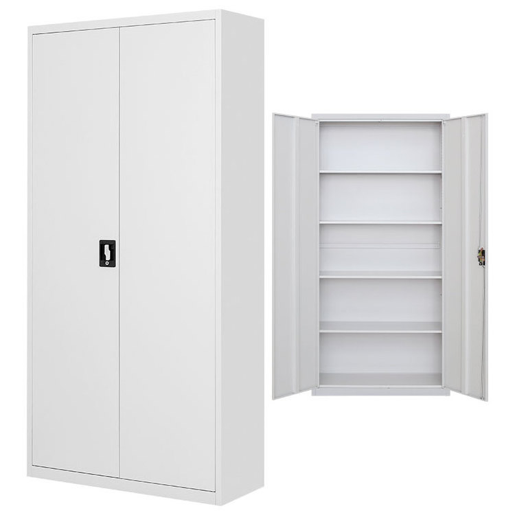 2 door bulk modern iron locking storage cupboard full height office furniture metal steel swing door filing cabinet