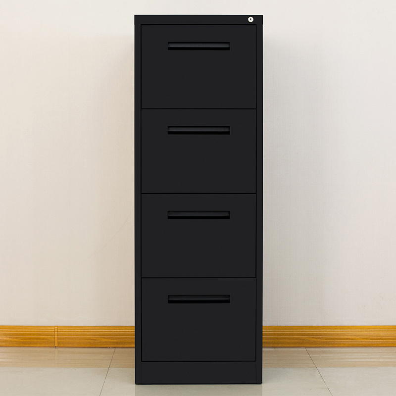 Office Steel Tall Filing Cabinet With Drawer And Lock Metal Black Color 4 Drawer File Cabinet Organizer