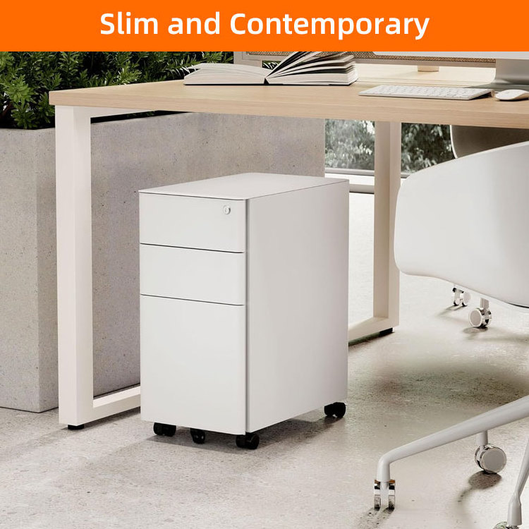 A4/Letter/Legal Compact Slim Portable File Office Storage Cabinet 3 Drawer Metal Filing Drawers with Keys